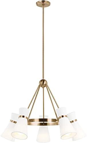 Generation Lighting Clark 5 -Light Satin Brass Transitional For Use in Dining Rooms, Foyers, Living Rooms Chandelier