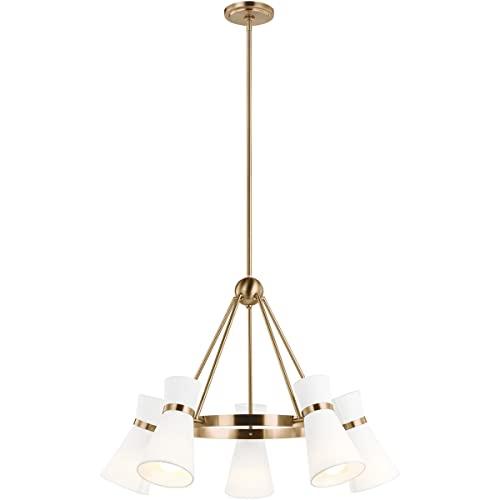 Generation Lighting Clark 5 -Light Satin Brass Transitional For Use in Dining Rooms, Foyers, Living Rooms Chandelier