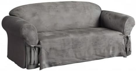 Soft Suede Box Cushion Sofa Slipcover