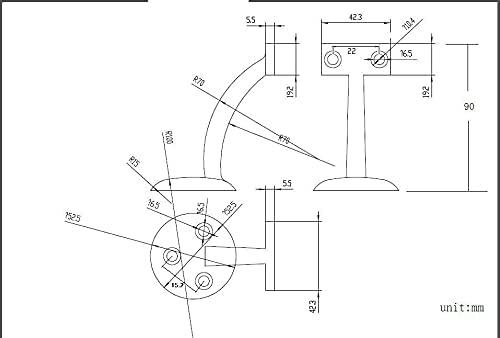 3-1/8 in. (80 mm) Oil-Rubbed Bronze General-Duty Zamak Handrail Bracket for Flat Bottom Handrail
