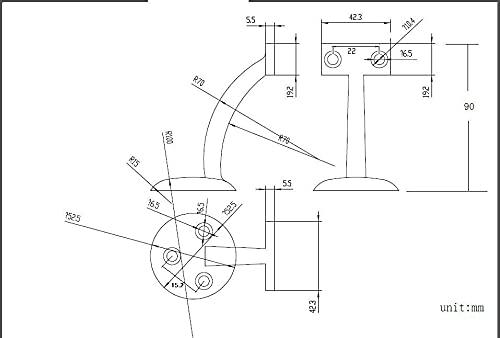 3-1/8 in. (80 mm) Oil-Rubbed Bronze General-Duty Zamak Handrail Bracket for Flat Bottom Handrail