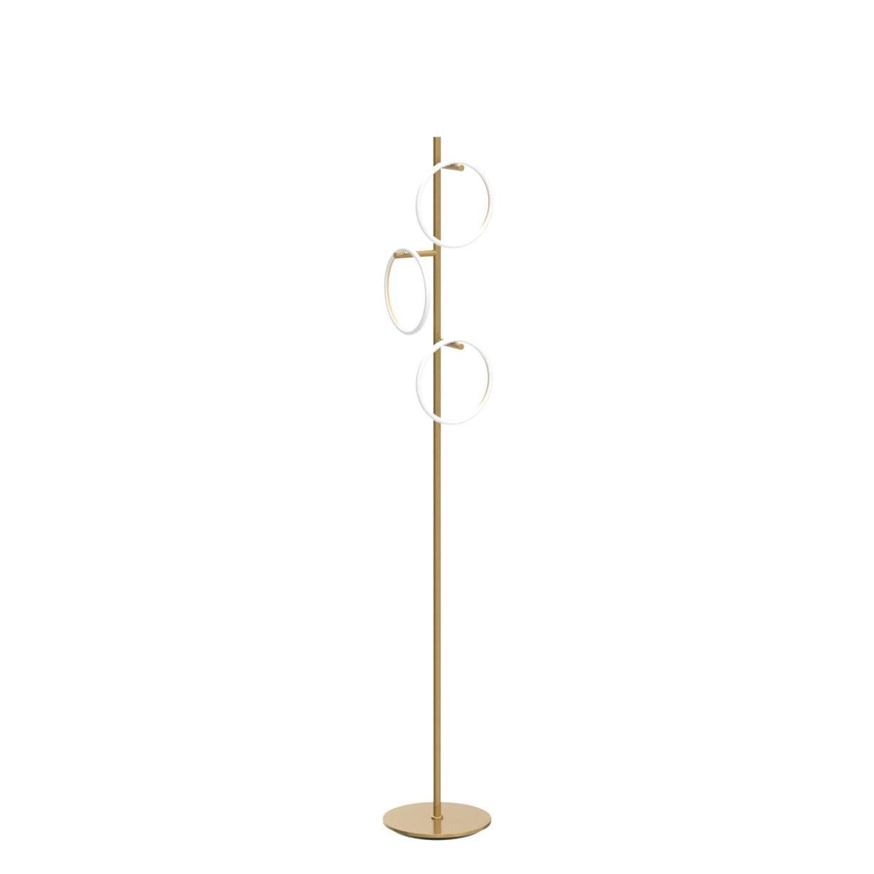 Brightech Saturn 66" Modern LED Floor Lamp with 3 Removable Ring Lights and Gold Finish, 3-Way Dimming