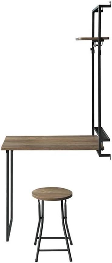 Coaster Riley Contemporary Wood Folding Wall Desk with Stool in Oak