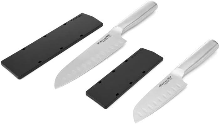 KitchenAid 2-Piece Stainless Steel Santoku Knife Set with Blade Covers