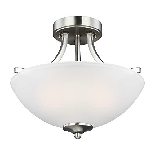 Sea Gull Lighting 7716502-962 Geary Semi Flush, 200 Total Watts, Brushed Nickel, Small Two Light