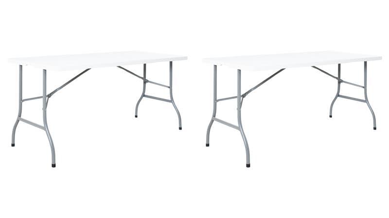 6ft Folding Table Multipurpose Foldable Dinner Table Portable Folding Rectangular Resin Table for Outdoor Camping Picnic Party by Naomi Home - White