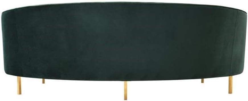 Elegant Baila Green Velvet 89" Sofa with Gold Stainless Steel Legs