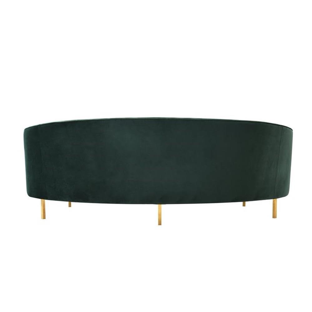 Elegant Baila Green Velvet 89" Sofa with Gold Stainless Steel Legs