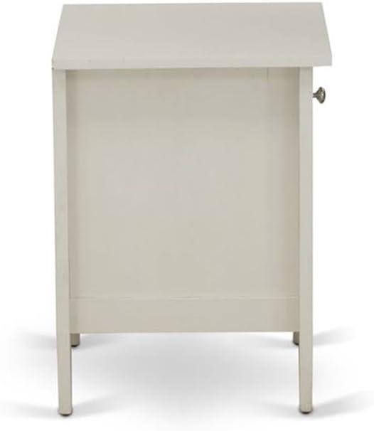 East West Furniture Gallatin 18" Wood Nightstand with 1 Drawer in Butter Cream