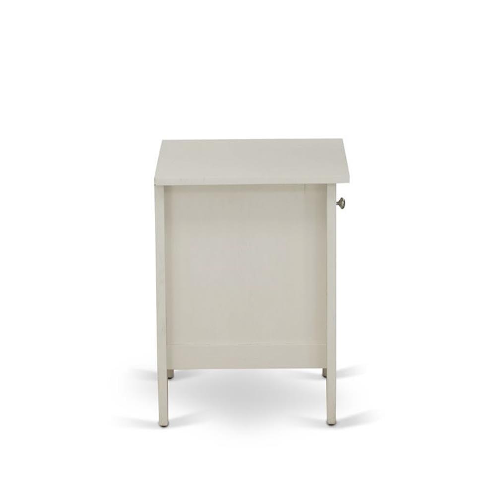 East West Furniture Gallatin 18" Wood Nightstand with 1 Drawer in Butter Cream