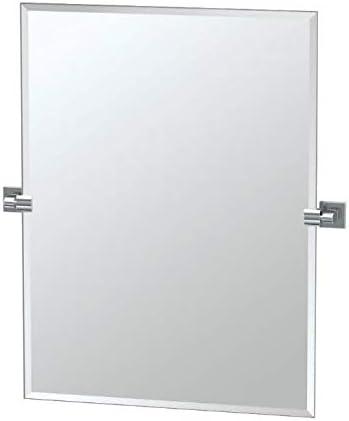 Elevate Modern Rectangle Beveled Frameless Wall Mirror | Bathroom Vanity Pivot Mirror