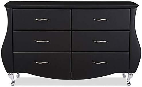 Enzo Modern and Contemporary Faux Leather 6 Drawer Dresser - Baxton Studio