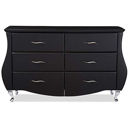 Enzo Modern and Contemporary Faux Leather 6 Drawer Dresser - Baxton Studio