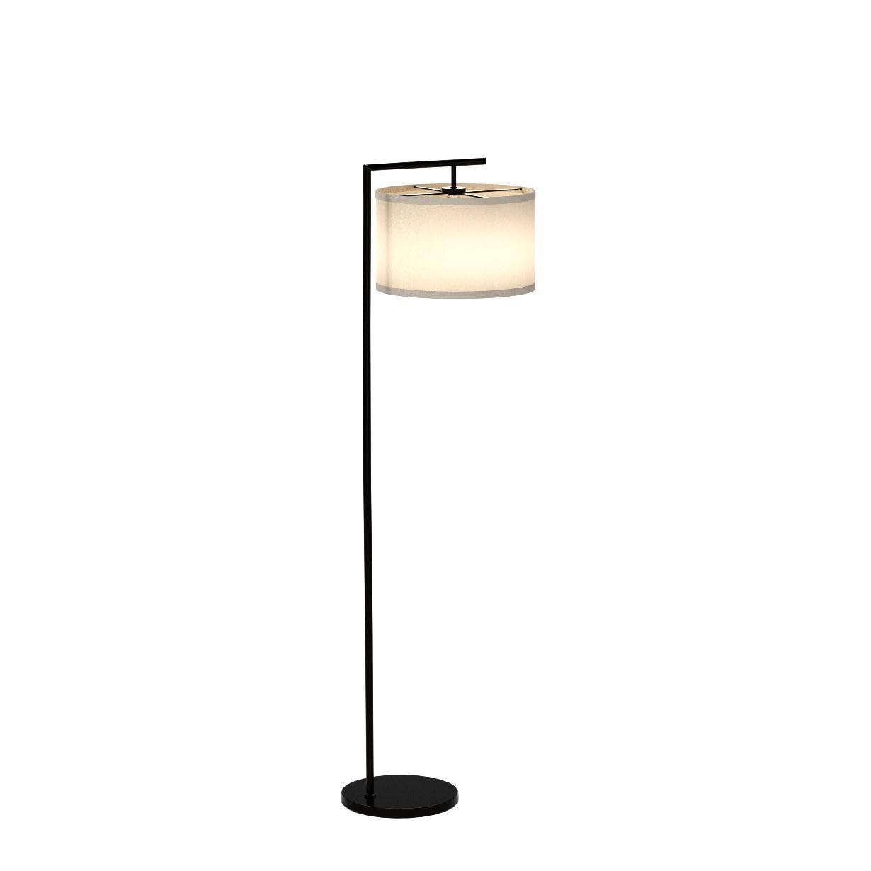 Montage Modern 60 in. Mid-Century Modern LED Floor Lamp with Fabric Drum Shade