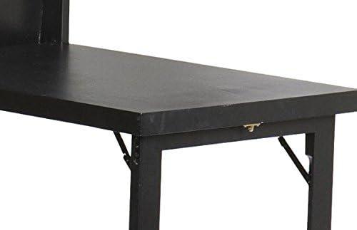 SEI Furniture Wooden Fold-Out Convertible Desk in Black