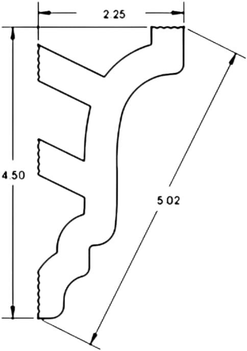 4.5'' H x 95.5'' W x 3'' D Plastic Crown