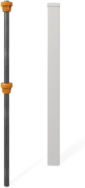 WamBam No-Dig Fence 5ft H (1 Fence Post) No Dig WamBam Windsor Finishing Post with Steel Pipe Anchor Kit, Permanent White Vinyl Post for Windsor Fence Panels and Gate Kit, Perfect for Yard, Pool or Dog Fence BL19109