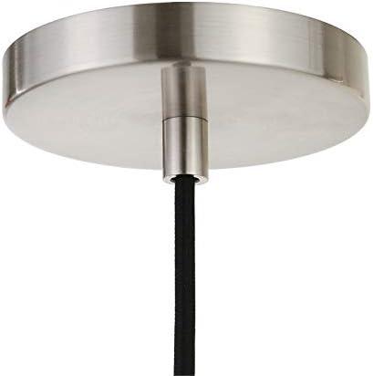 Henn&Hart 15" Brushed Nickel Metal/Glass Pendant