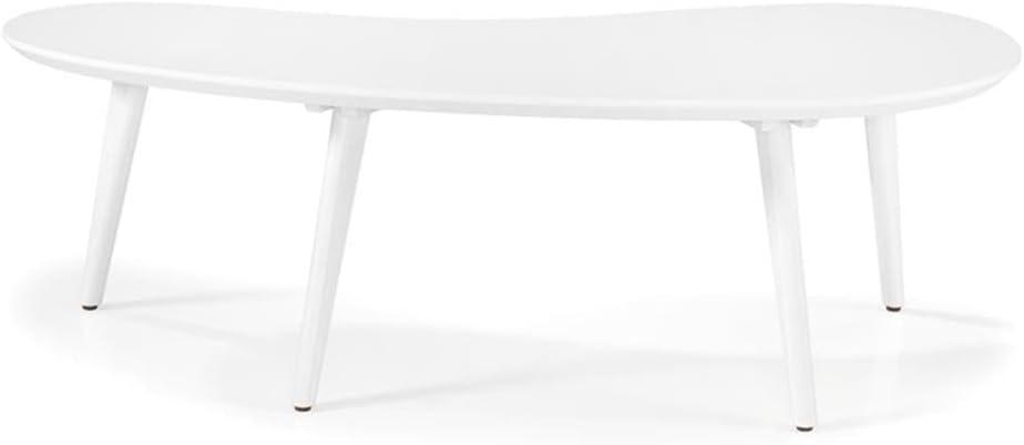 Camaflexi Mid Century Modern Coffee Table Small Tabletop Wood Coffee Desk, White