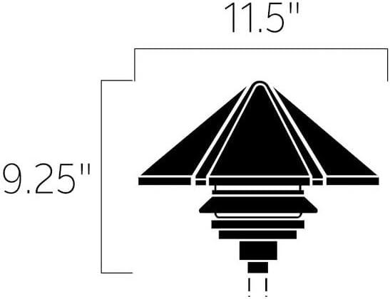 Kichler 15211 Six Groove 10" 1-Tier Metal Halide Path Or Bollard Light - Black