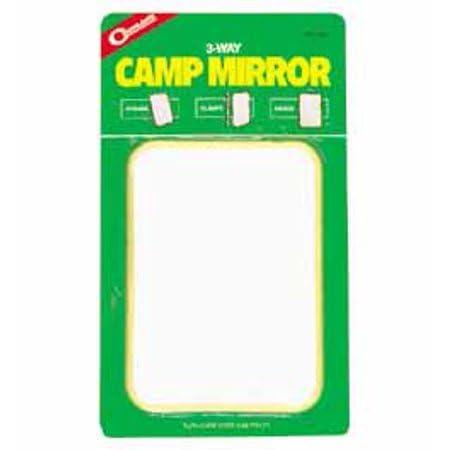 Coghlan's 3-Way Camp Mirror, Colorful Plastic, Clamps w/ Hook Signal Survival