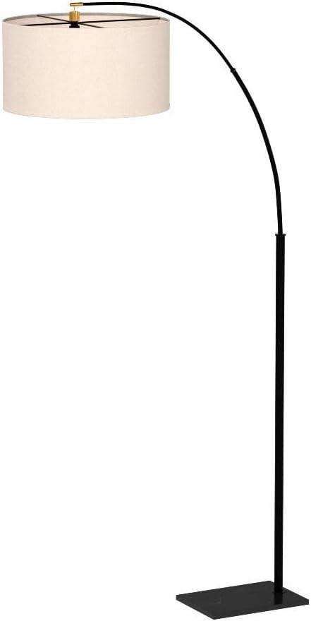 Logan 76 in. Modern Adjustable and Extendable LED Floor Lamp with Fabric Drum Shade