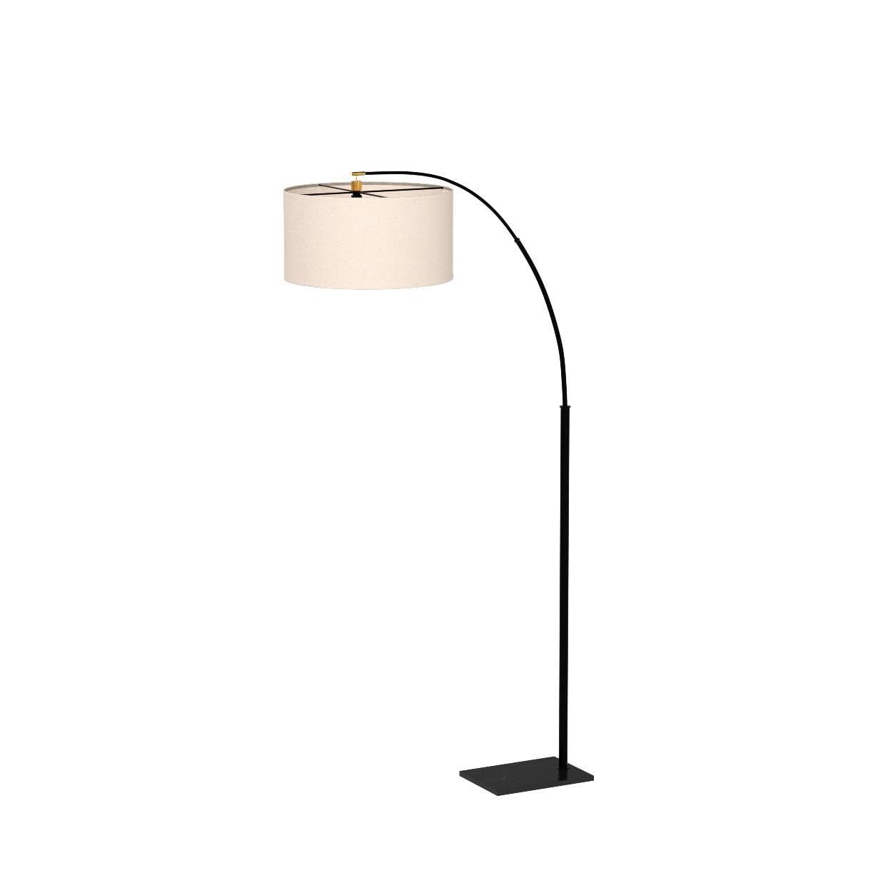 Brightech Logan 76 in. Adjustable and Extendable LED Arched Gold Floor Lamp with Weighted Marble Base - LED Bulb Included