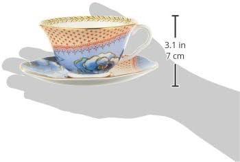 Butterfly Bloom Blue Peony Fine Bone China Teacup & Saucer Set