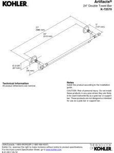 Artifacts® Double 24" Wall Mounted Towel Bar