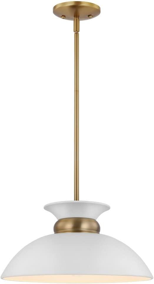 Nuvo Lighting 60/7460 Perkins 15" Wide Pendant - Matte Black / Burnished Brass