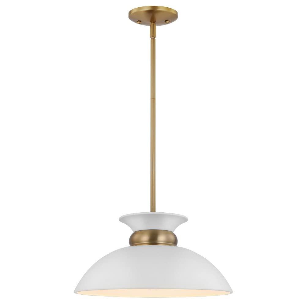 Nuvo Lighting Perkins 1 Light Small Pendant Matte Black with Burnished Brass