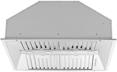 Forno Altilia 36-inch Insert Range Hood, 1200 CFM Double Motor, 4 Speed Control, All Stainless Steel FRHRE5337-36