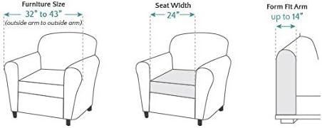 2pc Ultimate Stretch Leather Chair Slipcovers Slate - Sure Fit: Box Cushion Compatible, Machine Washable