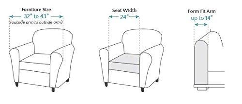 2pc Ultimate Stretch Leather Chair Slipcovers Slate - Sure Fit: Box Cushion Compatible, Machine Washable