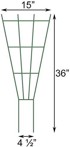 Green 36-Inch Powder Coated Steel Fan Pot Trellis