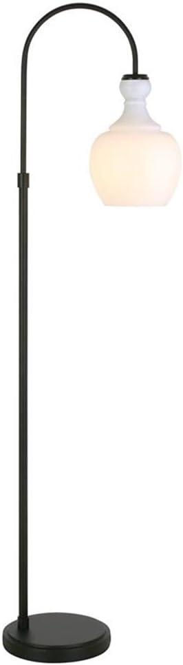 Henn&Hart 12" Blackened Bronze Metal/Glass Floor Lamp