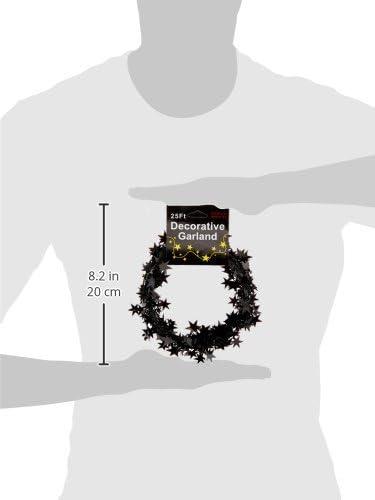 PMU Star Wire Shiny Garland Black - Halloween, Christmas Party, Wedding, Birthday, Festive Home Decoration Ornament 25ft Black (1/pkg) Pkg/1