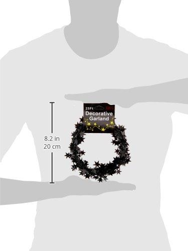 PMU Star Wire Shiny Garland Black - Halloween, Christmas Party, Wedding, Birthday, Festive Home Decoration Ornament 25ft Black (1/pkg) Pkg/1