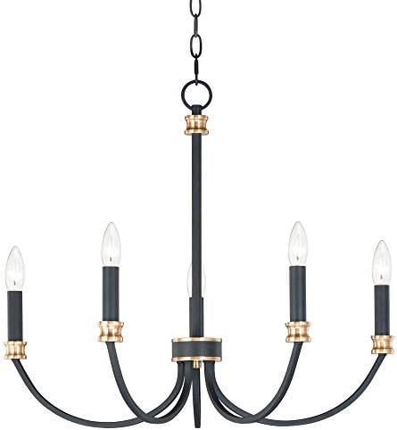 Maxim Lighting Charlton 5 - Light Chandelier in  Black/Antique Brass