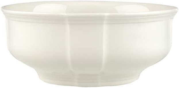 White Ceramic Round Serving Bowl for Salads and Pasta