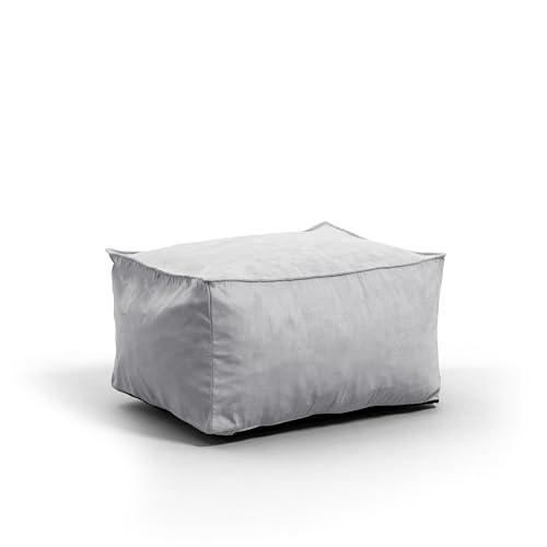 Imperial Gray Plush Shredded Foam 24.5'' Wide Pouf Ottoman