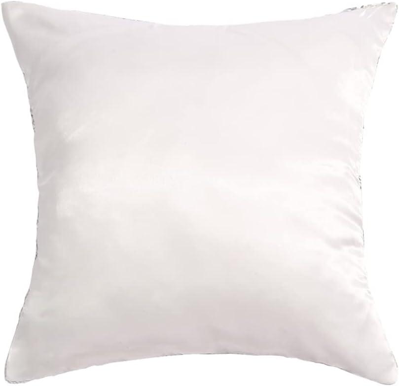 Eternal Beauty Set of 2 Silver Pillow Cover Sequin Decorative Pillow Covers for Couch Sofa Throw Pillows 18 X 18 Inches