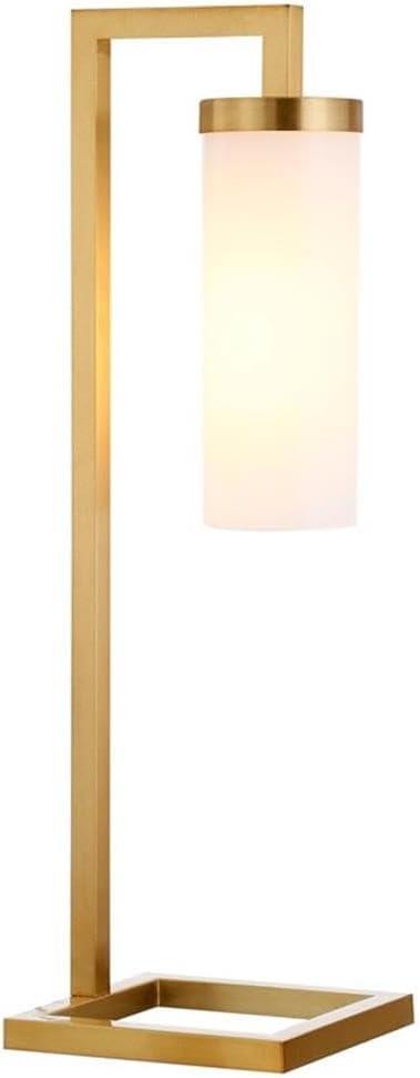 Evelyn&Zoe Malva 26" Modern Metal Table Lamp with White Milk Cylinder Glass Shade