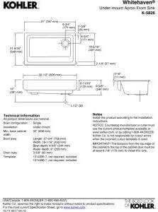 Whitehaven® Self-Trimming 32-1/2" L x 21-9/16" W x 9-5/8" Under-Mount Single-Bowl Sink with Short Apron