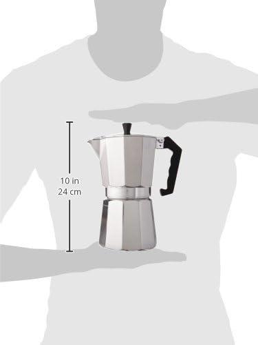 Silver 8-Cup Aluminum Stovetop Espresso Maker