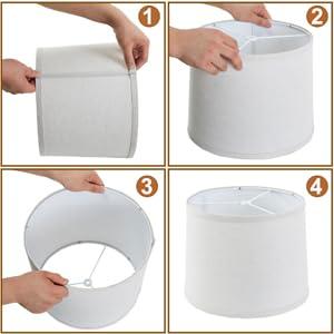 Lamp Shades Set of 2, Drum Lamp Shades for Table Lamps 11.6" Top x 12.6" Bottom x 9.8" High (Spider Fitter), Natural Linen Medium Lampshades for Floor Lamps Bedside Lamps, Beige