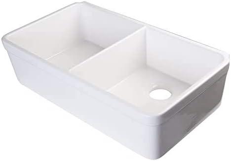 32'' L Undermount Double Bowl Fireclay Kitchen Sink