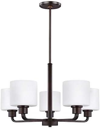 Canfield 5-Light Burnt Sienna Modern Minimalist Hanging Drum Chandelier