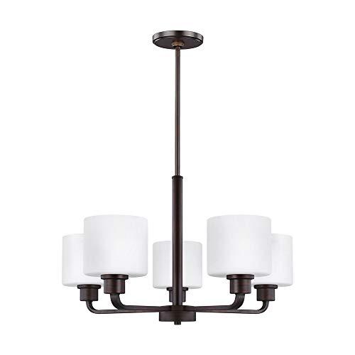 Canfield 5-Light Burnt Sienna Modern Minimalist Hanging Drum Chandelier