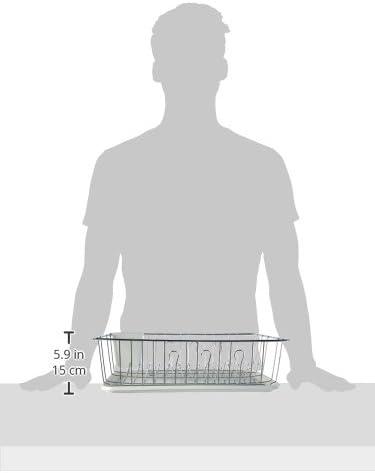 Mega Chef  White Iron Wire 17.5-inch Single-level Dish Rack with 14 Plate Positioners and a Detachable Utensil Holder